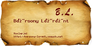 Bársony Lóránt névjegykártya
