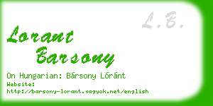 lorant barsony business card
